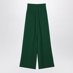 Max Mara Wide emerald green cady trousers LACCATOCO/R_MAXM-014_102