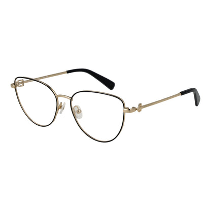 LONGCHAMP MOD. LO2158 54728 elegant lady's eyewear with gold frame and black temple tips.