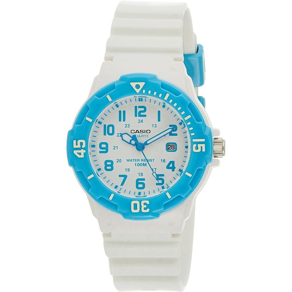 CASIO COLLECTION Mod. LADY DIVER - WHITE wristwatch with quartz movement, 10 ATM water resistance, resin case and strap, in official packaging.