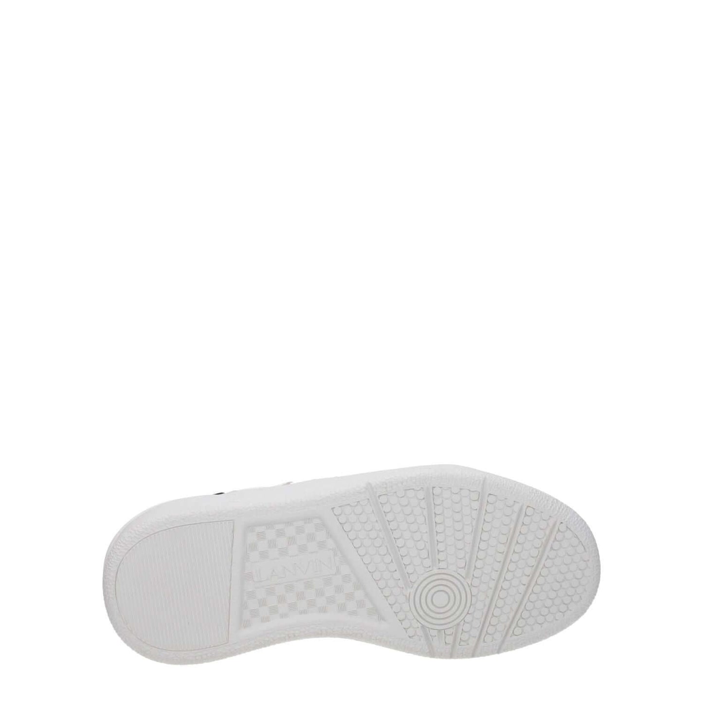 Sole view of Lanvin White Fabric Low Top Sneakers with rubber sole, MPN SUOLAFWSKDK00GLOS00M1.