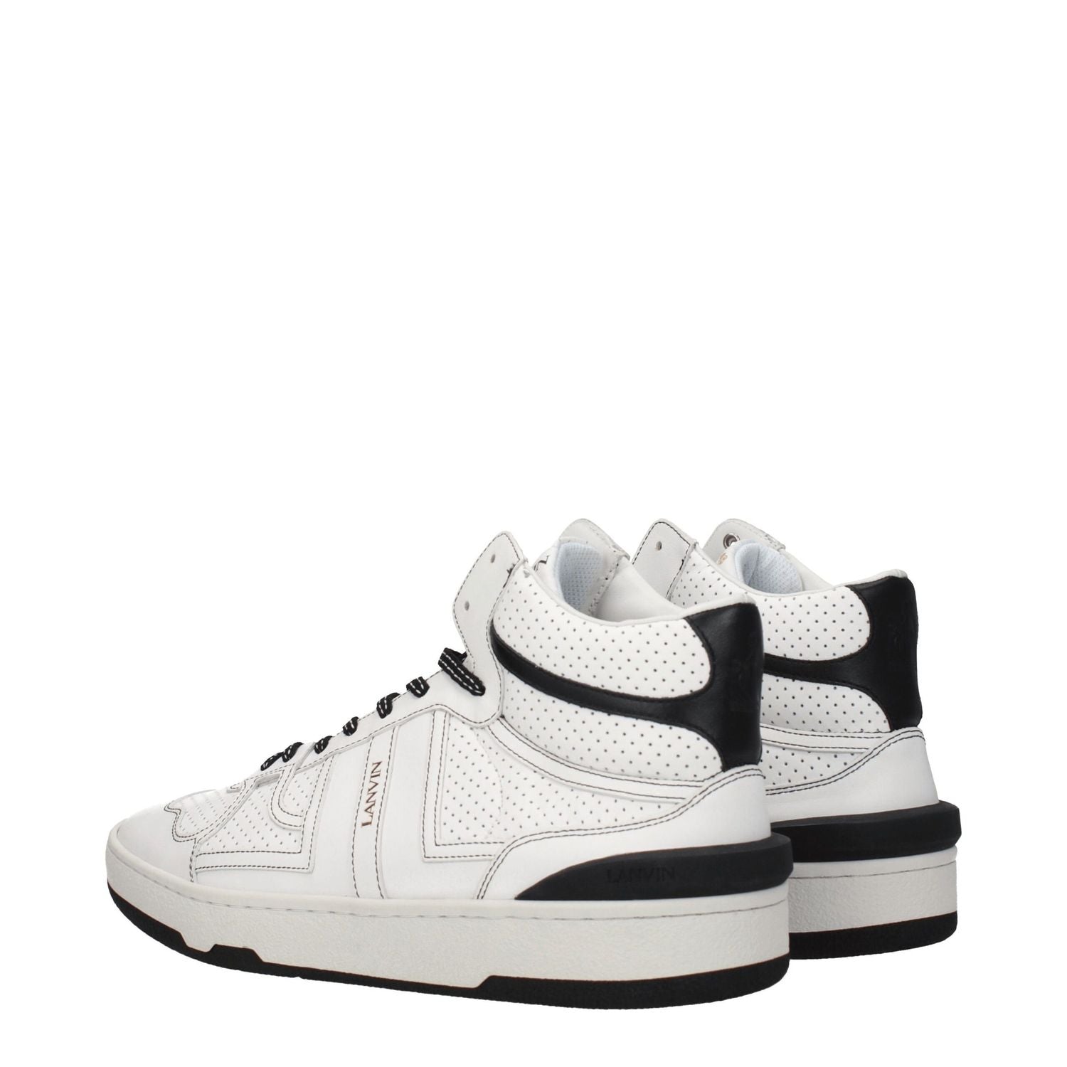 Lanvin White Leather High Top Sneakers