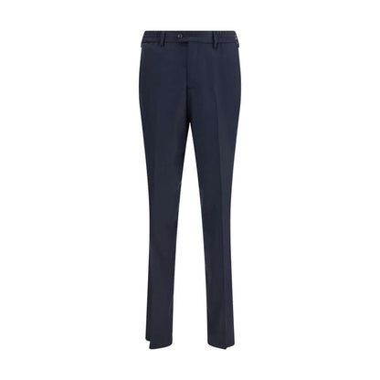 Lardini Blue Fleece Wool Chino Pants with elastic back waistband, belt loops, and elegant design for AW25 season.