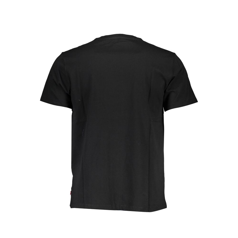 Back view of Levi's Black Cotton Men T-Shirt showcasing design and quality fabric.