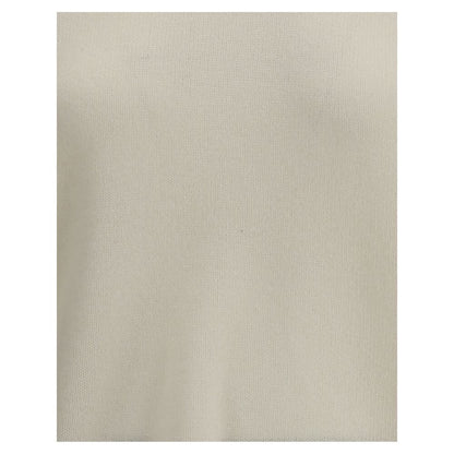 Loulou De Saison Cream Cashmere Cashmere Sweater featuring soft texture, loose fit, dropped shoulders, and ribbed crew neck for AW25 season.