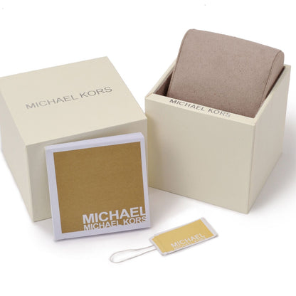 Official packaging for MICHAEL KORS Mod. CAMILLE wristwatch, featuring branded box and tag.