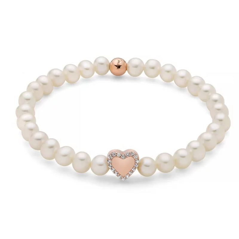 MILUNA Mod. PBR3505R-TPZ pearl bracelet with heart charm