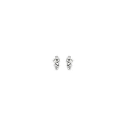 Magda Butrym Silver Brass Earrings with rhinestone embellishments and butterfly clasp, perfect elegant hoops for any look.