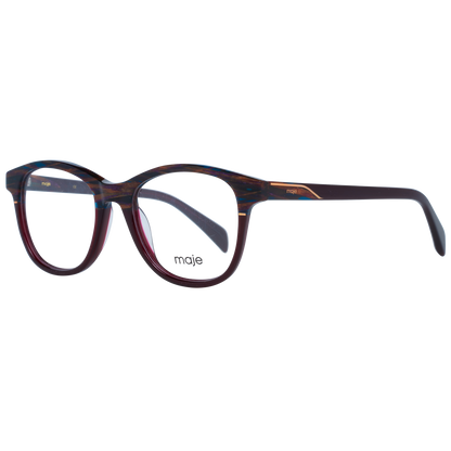 Maje Brown Acetate Glasses (Frames) for women in full-rim style, featuring a brown acetate frame and demo plastic lenses.