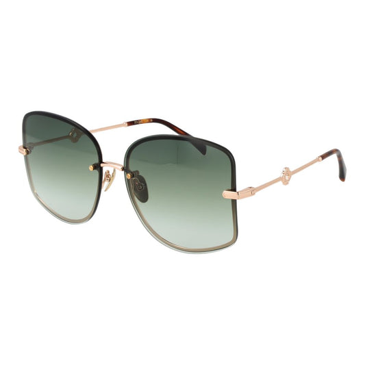Maje Rose Gold Women Sunglass with green gradient lenses, square rimless metal frame, and 100% UVA & UVB protection.