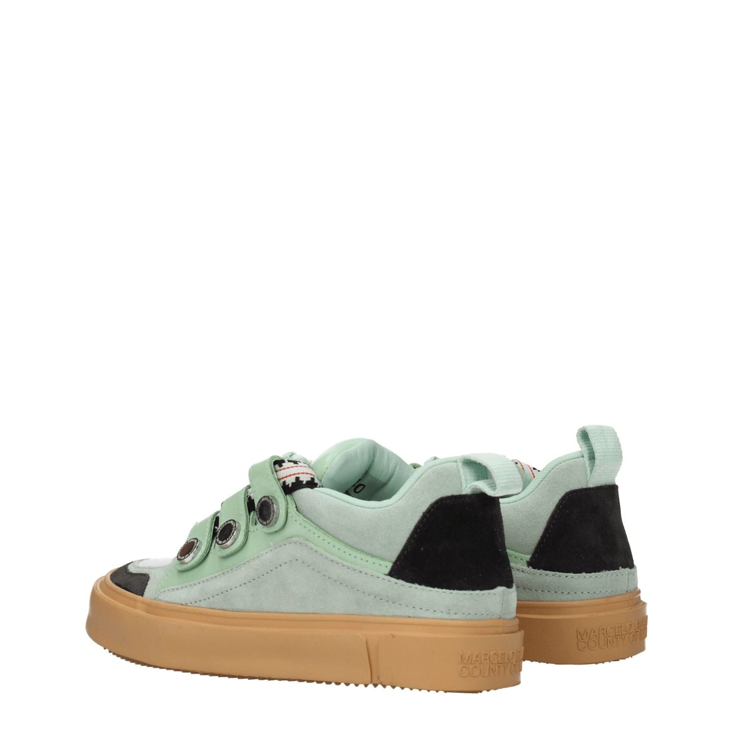 Marcelo Burlon Green Leather Low Top Sneakers