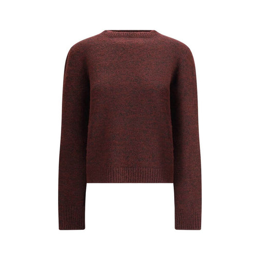Alt Tag: Margiela Bordeaux Fleece Wool Sweatshirt with brushed finish and gradient coloring, featuring classic crew neck and ribbed edges.