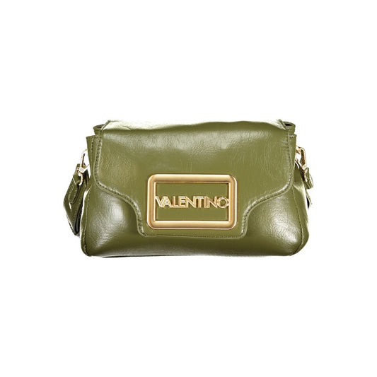 Mario Valentino Green Polyethylene Handbag with removable handle and shoulder strap, featuring logo and multiple pockets.