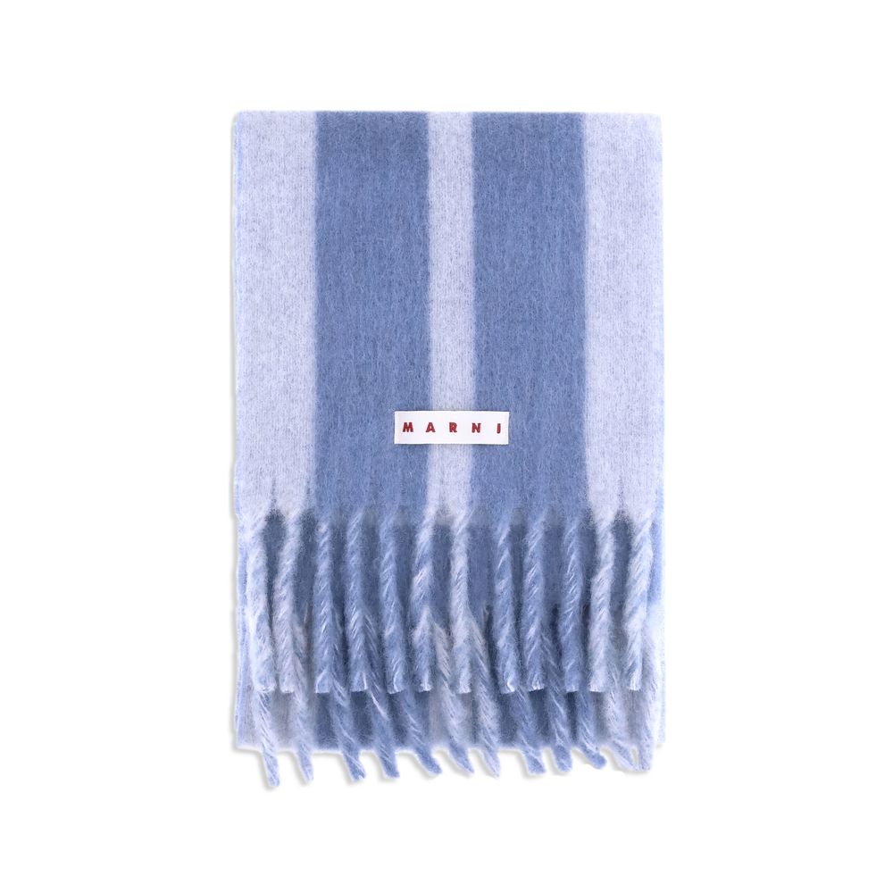 Marni Light Blue Wool Scarf