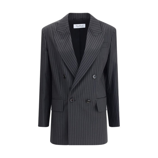 Max Mara Black Fleece Wool Blazer Max Mara