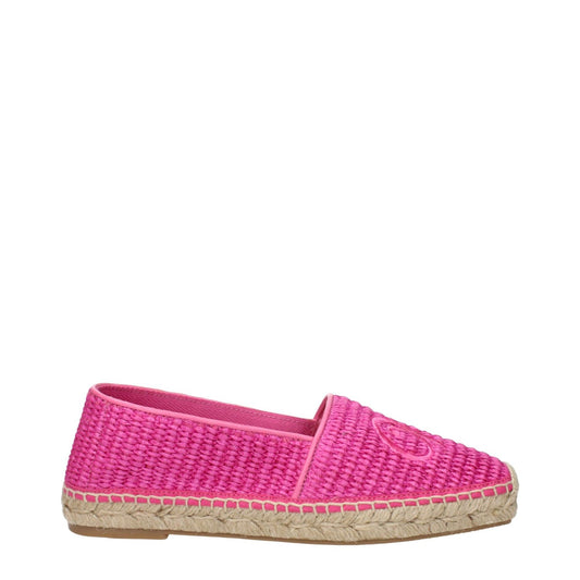 Max Mara Pink Fabric Espadrilles in fuchsia with front logo detailing, style code F84145, MPN 24155210956022, woven design.