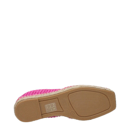 Max Mara Pink Fabric Espadrilles with fuchsia sole and front logo.