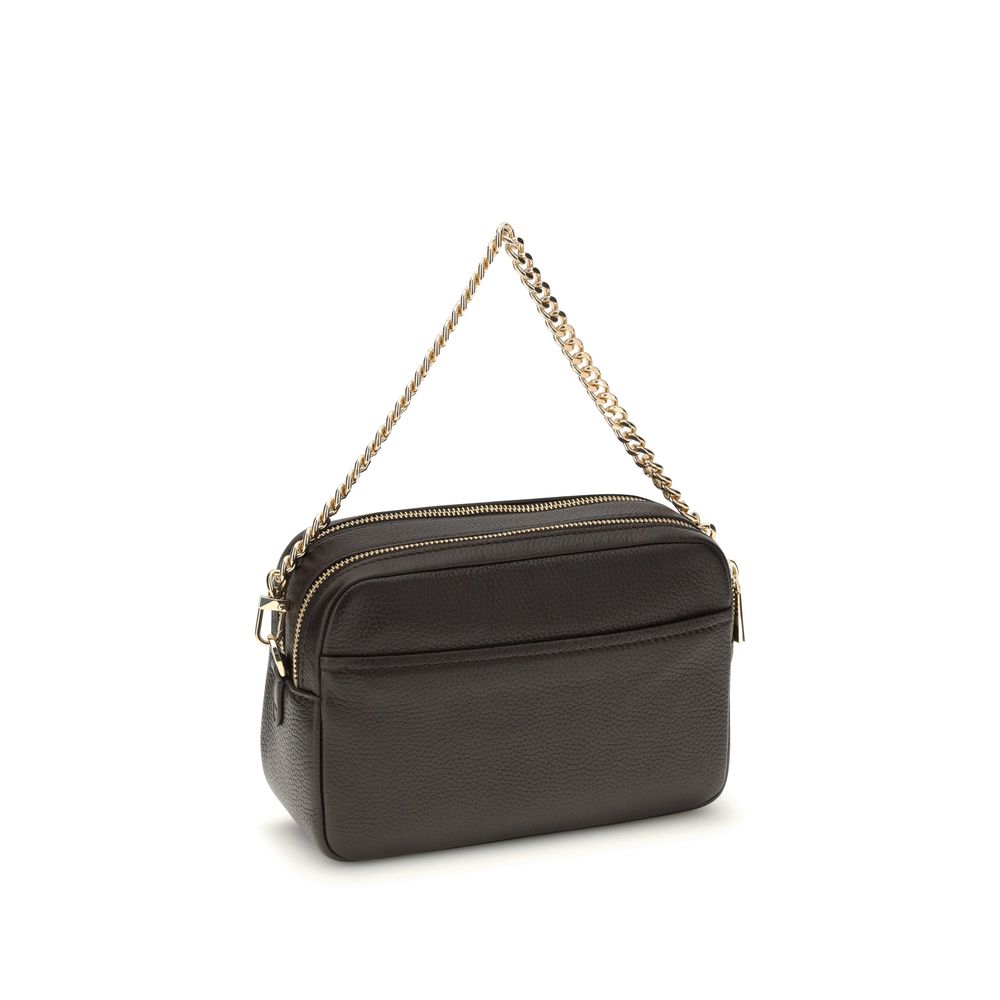 Front view with bag zipped and handles upright.