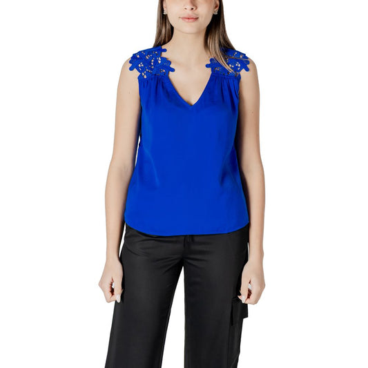 Morgan De Toi Blue Polyester Tank Tops