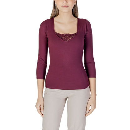Morgan De Toi Purple Viscose Long Sleeve T-Shirt