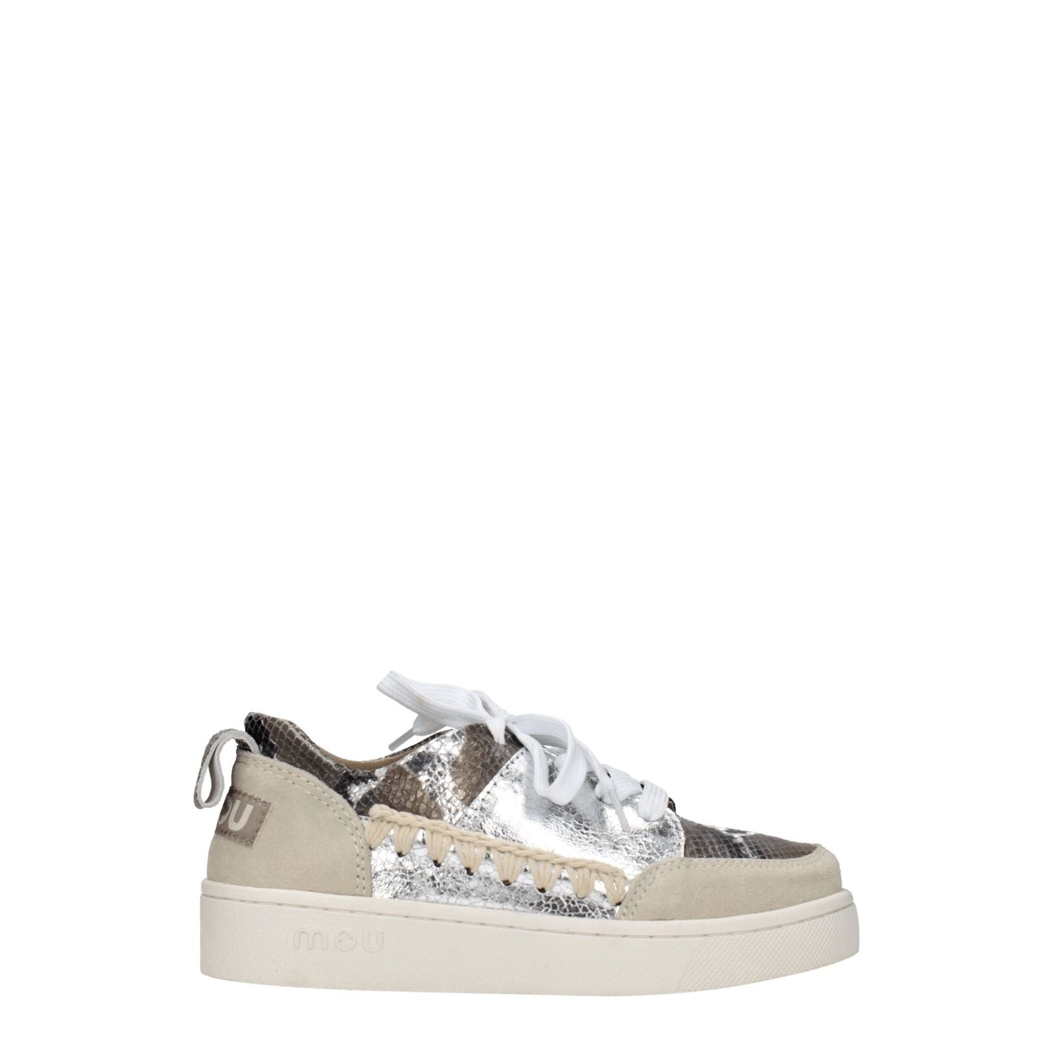Mou Gray Leather Low Top Sneakers