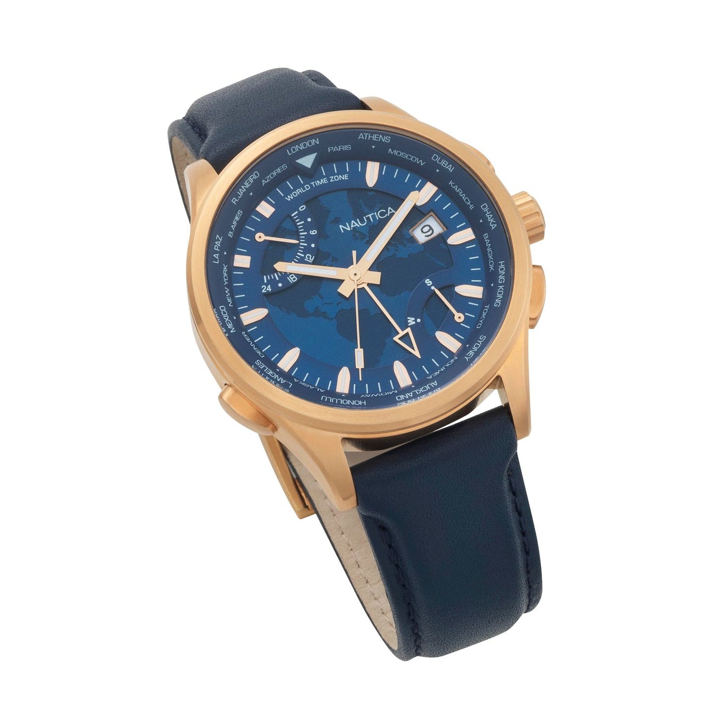 NAUTICA Mod. NAPSHG002 Gent Quartz Analog Watch with 44mm Mineral Dial and 10 ATM Water Resistance in Official Box