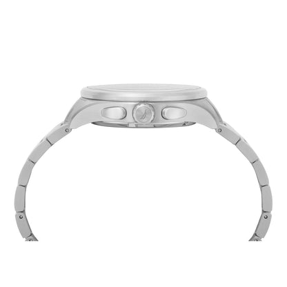 Side view of NAUTICA Mod. NAPSHG003 watch, quartz analog, mineral dial, 44mm case, 10 ATM water resistance, official box packaging.