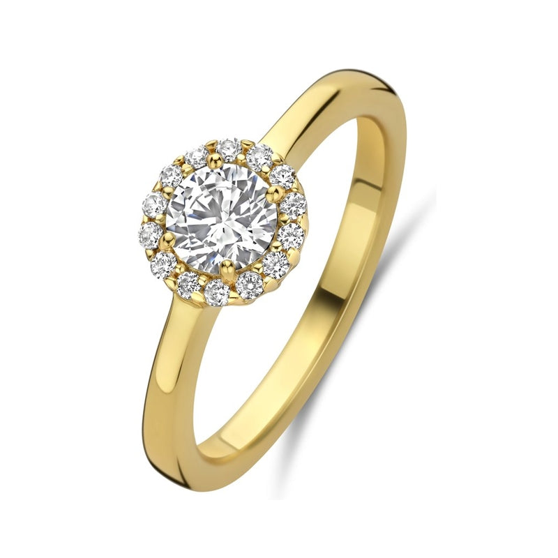 Gold ring with diamond setting from NEW BLING Mod. 9NB-1538-58 collection.