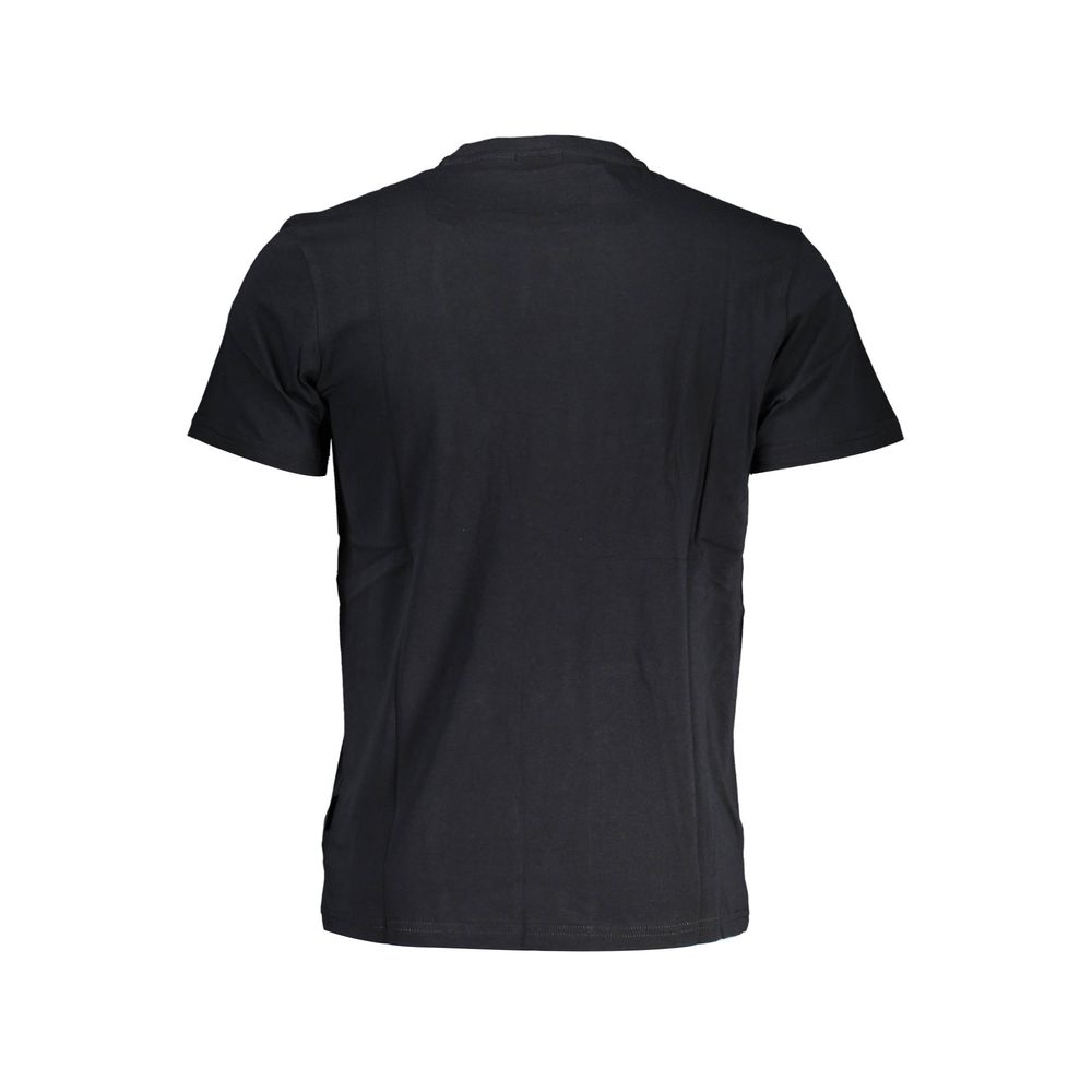 Back view of Napapijri Black Cotton Men T-Shirt showcasing simple design and premium fabric.