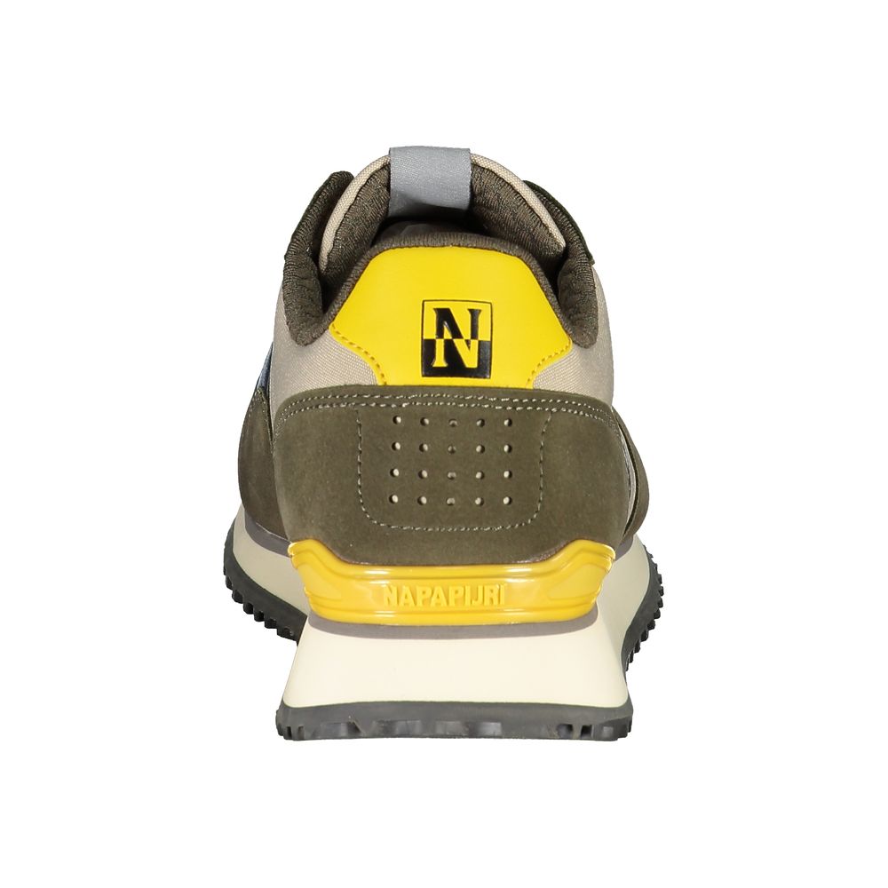 Back view of Napapijri Elegant Beige Lace-Up Sporty Sneakers showing brand logo and contrast details.