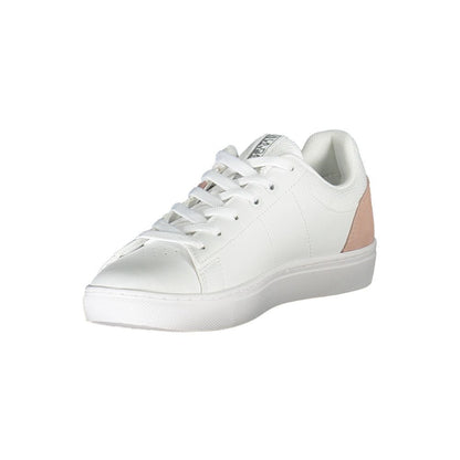 Napapijri White Leather Women Sneaker with contrasting details and Napapijri logo