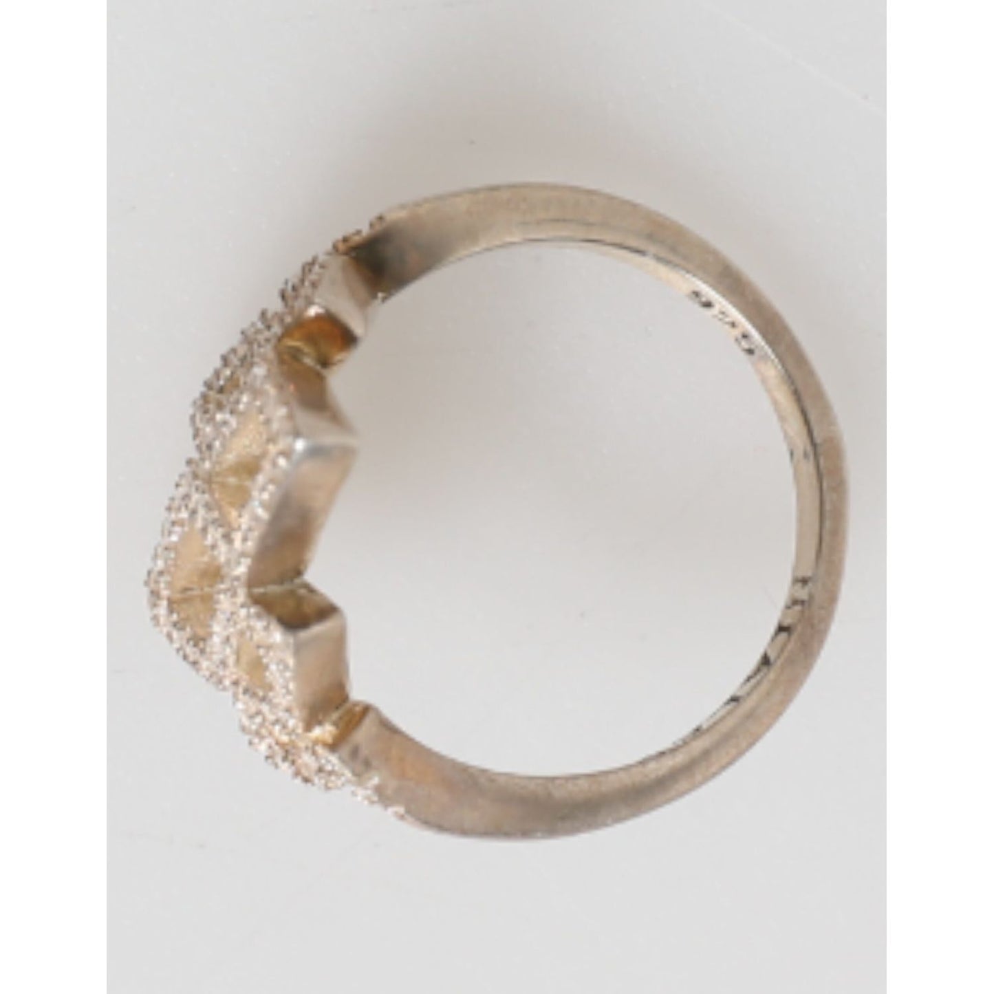 Nialaya Geometric Diamond Shape Pave CZ Crystal Jewelry Ring