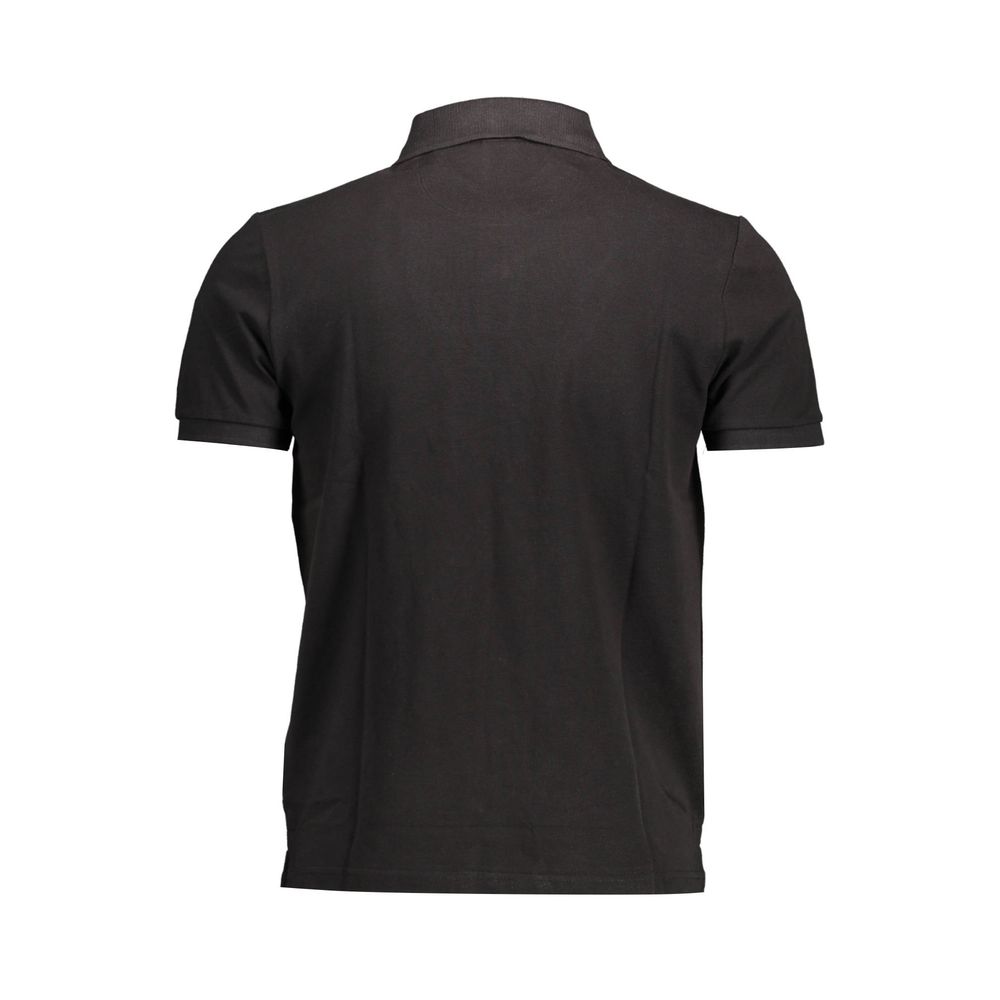 Back view of North Sails Black Cotton Men Polo Shirt with sleek design.