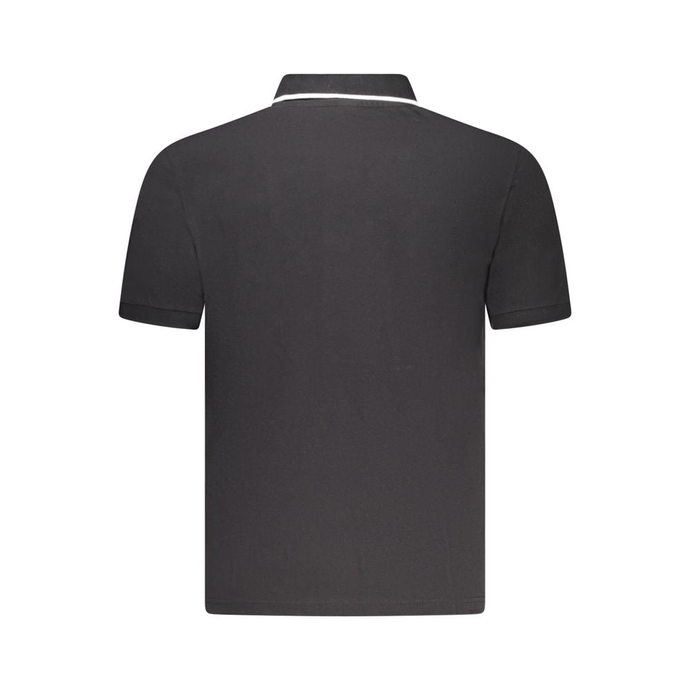 Back view of North Sails Black Cotton Mens Polo Shirt showcasing clean lines and contrasting collar detail for a stylish look.