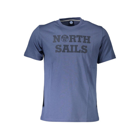 North Sails Blue Cotton Men T-Shirt with logo print