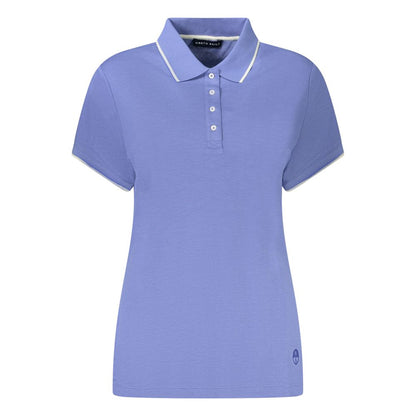 North Sails Blue Cotton Women Polo Shirt with 4-button design and logo, ideal for casual and sophisticated occasions.