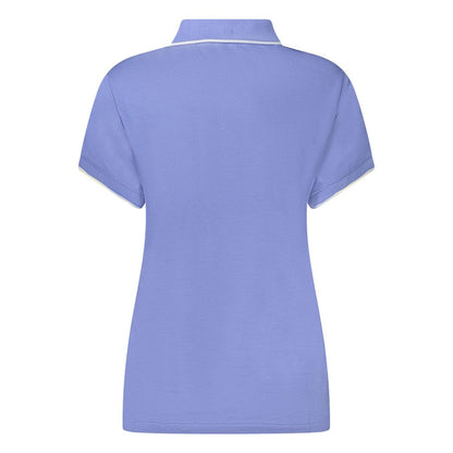 Back view of North Sails Blue Cotton Women Polo Shirt with short sleeves and elegant design