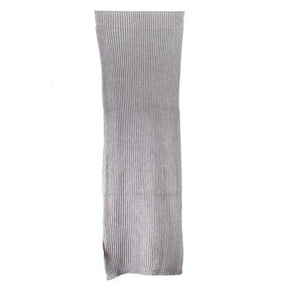 North Sails Gray Cotton Scarf, 30x190 cm, featuring an application logo.