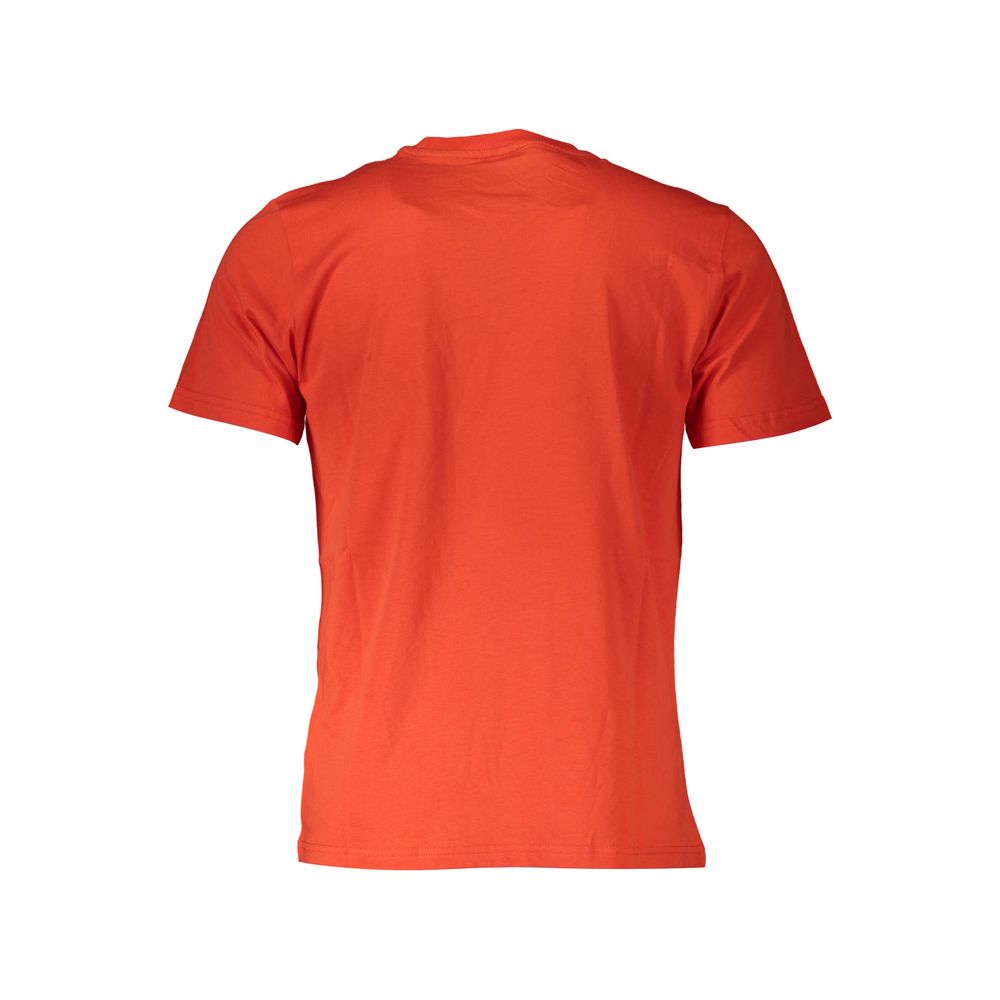 North Sails Red Cotton Men T-Shirt, back view, showcasing soft cotton fabric and bold red color for stylish comfort.