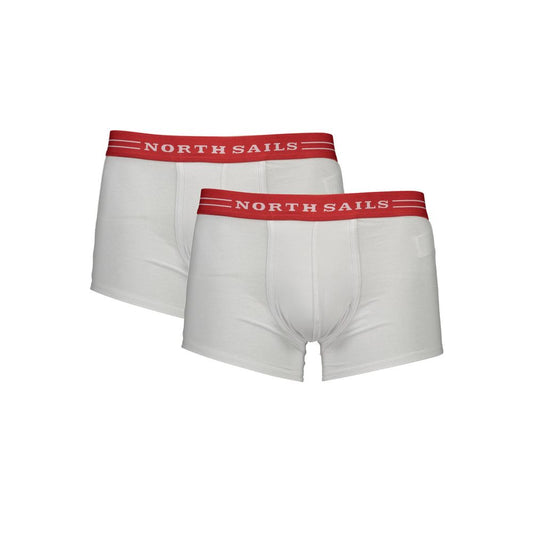 North Sails White Cotton Men Boxer with red waistband in BI Pack