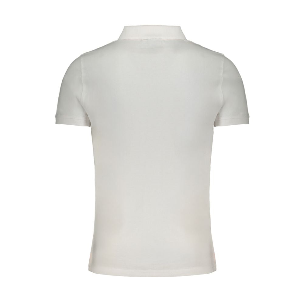Back view of Norway 1963 White Cotton Polo Shirt with short sleeves and contrast details.