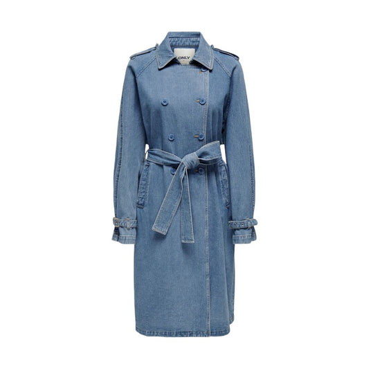 Only Blue Cotton Trench Coat