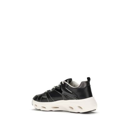 PINKO Black Calf Leather Bos Taurus Chunky Sneakers PINKO