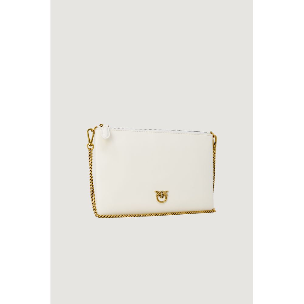 PINKO Cream Leather Clutch Bag