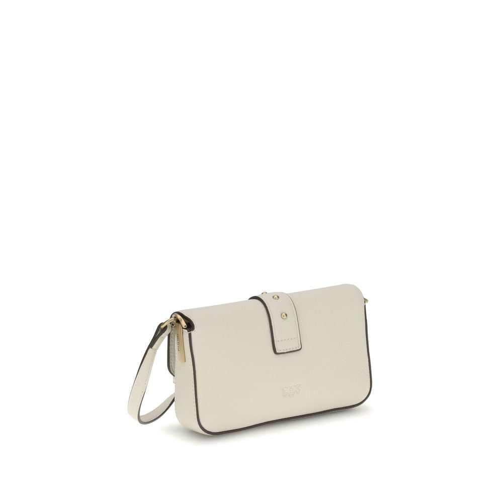 PINKO White Calf Leather Bos Taurus Shoulder Bag