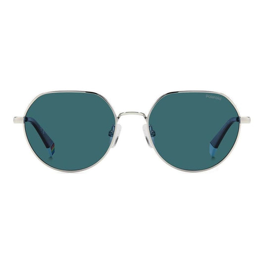 Unisex metal sunglasses POLAROID MOD. PLD 6236_S_X with round lenses, front view.