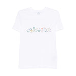 PS By Paul Smith T-shirts and Polos White with floral embroidery, crew neck, short sleeves, and straight hem cotton t-shirt.