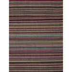 Paul Smith Signature Stripe wool and silk scarf with dark red and colorful stripes, frayed edge wraparound style.