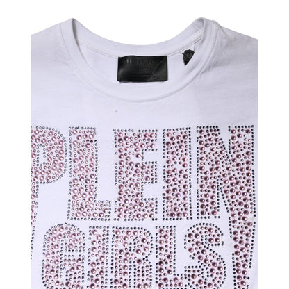 Philipp Plein White Embellished CrewNeck Short Sleeve T-shirt