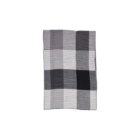 Pieces Black Recycled Polyester Scarf with checkered design, versatile and eco-friendly accessory, perfect for all occasions.