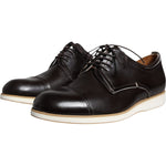Pollini Black White Leather Lace Up Men Dress Formal Shoes MV4436-41